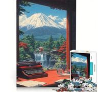 Puzzle per ragazzi da 1000 pezzi con vista del Monte Fuji da una finestra gioco educativo per divertimento in famiglia regalo di compleanno regalo di viaggio 50x75cm