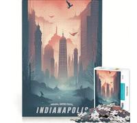 Puzzle per ragazzi da 1000 pezzi con vista della città di Indianapolis, gioco pratico, difficile e stimolante, cerca un gioco impegnativo 38x26cm