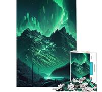 Puzzle per ragazzi da 1000 pezzi con vista montagna e aurora boreale giocattolo educativo attività pratiche per tutta la famiglia regalo di compleanno (dimensioni 50x75cm)