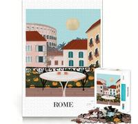 Puzzle per ragazzi da 1000 pezzi con vista sul balcone di Roma,gioco a incastro,stimolante per la mente,divertente per il tempo libero,regalo di Natale (50x75cm)