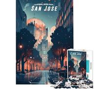 Puzzle per ragazzi da 1000 pezzi con vista sulla città di San Jose gioco rompicapo educativo sfida regalo di compleanno adatto alle coppie (dimensioni 38x52cm)