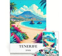 Puzzle per ragazzi da 1000 pezzi con vista sulla spiaggia del Monte Teide, gioco impossibile, decorazione per la casa, collezione d'artista, belle arti 38x26cm
