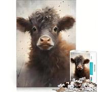Puzzle per ragazzi da 1000 pezzi con vitelli e mucche in pochi istanti, decorazione da parete, passatempo per le vacanze, regalo di compleanno, regalo di viaggio, 38x26cm