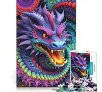 Puzzle per ragazzi da 1000 pezzi con vivace danza del drago gioco divertente allena la mente e la mano adatto come decorazione da scrivania 38x26cm