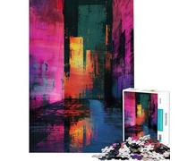 Puzzle per ragazzi da 1000 pezzi con vivaci disegni glitch art gioco interattivo per adolescenti decorazione da parete difficile e stimolante (dimensioni 50x75cm)