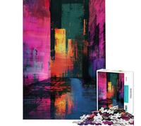 Puzzle per ragazzi da 1000 pezzi con vivaci disegni glitch art Gioco pratico per ragazzi ideale per passare il tempo in casa durante le vacanze (dimensioni 38x52cm)