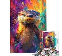 Puzzle per ragazzi da 1000 pezzi con vivaci illustrazioni di lontre taglio di precisione difficile e stimolante gioco per tutta la famiglia 50x75cm