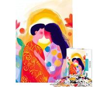 Puzzle per ragazzi da 1000 pezzi con vivida visione fauvista del bacio Giocattolo educativo per l'apprendimento il gioco pratico di analisi e logica Idee regalo (Dimensioni 38x52cm)