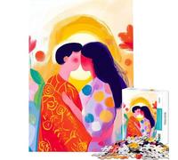 Puzzle per ragazzi da 1000 pezzi con vivida visione fauvista del bacio Giocattolo educativo per l'apprendimento il gioco pratico di analisi e logica Idee regalo (dimensioni 38x26cm)