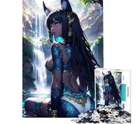 Puzzle per ragazzi da 1000 pezzi con volpe blu oceano ragazza anime puzzle per adulti gioco pratico ideale per passare il tempo durante le vacanze o come regalo per tutta la famiglia (50x75cm)