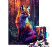 Puzzle per ragazzi da 1000 pezzi con volpe incantata nella foresta luminosa Puzzle per adulti fai da te ideale per passare il tempo durante le vacanze o come regalo per tutta la famiglia (50x75cm)
