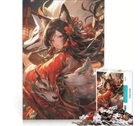 Puzzle per ragazzi da 1000 pezzi con volpe kitsune e geisha tema Giappone ideale per il relax perfetto per decorare la casa o la scrivania 50x75cm