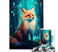 Puzzle per ragazzi da 1000 pezzi con volpe rossa nella foresta gioco impegnativo gioco impossibile adatto a coppie regalo di compleanno (dimensioni 38x52cm)