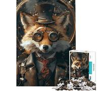 Puzzle per ragazzi da 1000 pezzi con volpe steampunk sfida impegnativa per il completamento divertimento in famiglia giocattolo antistress per ragazzi dai 14 anni in su (38x26cm)