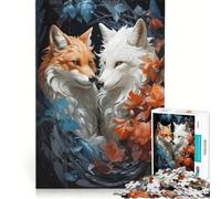 Puzzle per ragazzi da 1000 pezzi con volpi innamorate gioco educativo decorazione da parete compleanno e Natale 38x52cm
