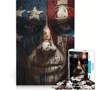 Puzzle per ragazzi da 1000 pezzi con volto di uomo patriottico decorazione da parete difficile e stimolante regalo di gioco impegnativo 50x75cm