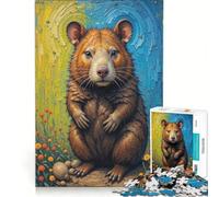 Puzzle per ragazzi da 1000 pezzi con vombato, gioco impossibile, decorazione per la casa, collezione d'artista, belle arti 38x52cm