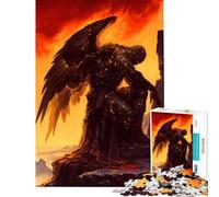 Puzzle per ragazzi da 1000 pezzi con vulcano pietra angelo e cavaliere Giocattolo educativo perfetto per decorare e come regalo di compleanno (dimensioni 38x52cm)