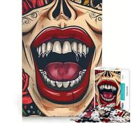 Puzzle per ragazzi da 1000 pezzi con zanne di vampiro in primo piano, gioco pratico per divertimento in famiglia, ideale come regalo per tutta la famiglia 50x75cm