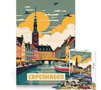 Puzzle per ragazzi da 1000 pezzi Copenhagen Exact Cut Art Logic Game Play Relax Time Game Xmas Scene Art (38x52cm)