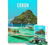 Puzzle per ragazzi da 1000 pezzi Coron Palawan Exact Cut Art Logic Game Play Relax Time Game Xmas Scene Art (38x52cm)