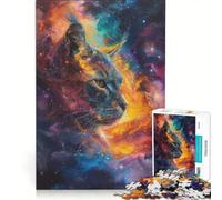 Puzzle per ragazzi da 1000 pezzi "Cosmic Cat Dreams", antistress, rilassante e stimolante per la mente, gioco unico e stimolante 50x75cm