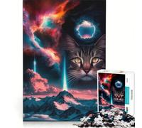 Puzzle per ragazzi da 1000 pezzi Cosmic Cat Horizon, giochi educativi, attività divertenti da fare a casa, ideale come regalo 38x26cm
