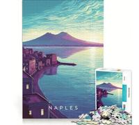 Puzzle per ragazzi da 1000 pezzi: Costa di Napoli all'alba gioco rompicapo attività divertenti da fare in casa regalo per donne 38x52cm