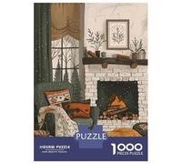Puzzle Per Ragazzi Da 1000 Pezzi Cozy Fireplace Room Puzzle Giochi Rilassanti Difficili Divertenti Attività A Casa, 70x50cm/1000pcs