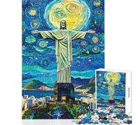 Puzzle per ragazzi da 1000 pezzi Cristo Redentore Starscape Puzzle per adulti Gioco rilassante Migliora la memoria Regalo di compleanno e unico (Dimensioni 38x52cm)