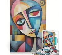 Puzzle per ragazzi da 1000 pezzi, cromatico, con volti astratti da esplorare, antistress, di difficoltà elevata, adatto per la decorazione della scrivania 50x75cm