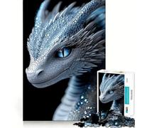 Puzzle per ragazzi da 1000 pezzi cucciolo di drago dagli occhi azzurri,grafica di alta qualità,gioco che stimola la concentrazione,divertimento per il tempo libero,regalo di Natale 38x26cm