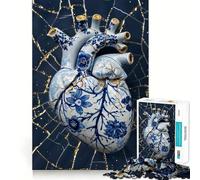 Puzzle per ragazzi da 1000 pezzi,cuore spezzato,arte Kintsugi,taglio preciso,divertente puzzle logico,gioco rilassante,regalo di Natale (38x52cm)