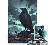 Puzzle per ragazzi da 1000 pezzi Custode delle anime perdute︰ Corvo dagli occhi azzurri Giocattolo decorativo da parete Difficile e stimolante Regalo di gioco impegnativo 50x75cm