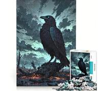 Puzzle per ragazzi da 1000 pezzi "Custode delle anime perdute" - Corvo dagli occhi azzurri giochi educativi per divertimento in famiglia regalo di compleanno regalo di viaggio 38x26cm