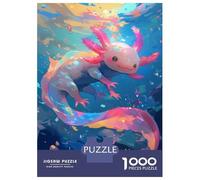 Puzzle Per Ragazzi Da 1000 Pezzi Cute Axolotl Underwater - Pink Axolotl Puzzle Giochi Rilassanti Difficili Divertenti Attività A Casa, 38x26cm/1000pcs