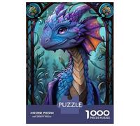 Puzzle Per Ragazzi Da 1000 Pezzi Cute Purple Chibi Dragon Puzzle Giochi Rilassanti Difficili Divertenti Attività A Casa, 70x50cm/1000pcs