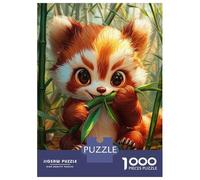 Puzzle Per Ragazzi Da 1000 Pezzi Cute Red Panda Eating Bamboo Puzzle Giochi Rilassanti Difficili Divertenti Attività A Casa, 38x26cm/1000pcs
