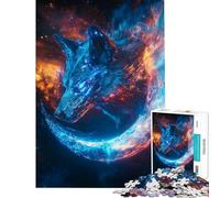 Puzzle per ragazzi da 1000 pezzi Cyber Wolf Moon Nebula stimola la mente allena la memoria assembla e rilassa Adatto a partire dai 14 anni 50x75cm