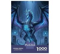 Puzzle Per Ragazzi Da 1000 Pezzi Cyberpunk Dragon with Neon Accents Puzzle Per Adulti Gioco Pratico Per Divertimento in Famiglia Attività Divertenti A Casa, 70x50cm/1000pcs