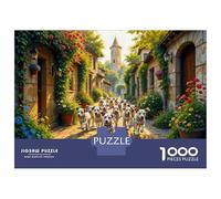 Puzzle Per Ragazzi Da 1000 Pezzi Dalmatian Dogs in Village Street Puzzle Giochi Rilassanti Difficili Divertenti Attività A Casa, 70x50cm/1000pcs