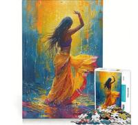 Puzzle per ragazzi da 1000 pezzi, Danza popolare indiana, Gioco interattivo, Attività divertenti da fare a casa, Collezione d'artista, Belle arti 38x52cm