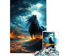 Puzzle per ragazzi da 1000 pezzi Dark Horse sfida di intelligenza giocattolo avvincente gioco per famiglie antistress regalo divertente (dimensioni 38x26cm)