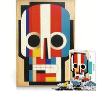 Puzzle per ragazzi da 1000 pezzi De Stijl Teschio Tre, gioco educativo, decorazione perfetta, lista dei desideri con Babbo Natale 38x26cm
