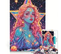 Puzzle per ragazzi da 1000 pezzi: Dea cosmica in un oceano stellato, giocattolo educativo, per divertimento in famiglia, per rafforzare l'amore tra le coppie 38x52cm