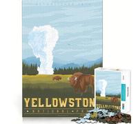 Puzzle per ragazzi da 1000 pezzi del Parco Nazionale di Yellowstone, taglio preciso, divertimento, risoluzione di problemi, relax, divertimento, esposizione artistica natalizia (50x75cm)