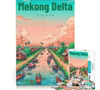 Puzzle per ragazzi da 1000 pezzi, Delta del Mekong, gioco pratico, rilassante e stimolante per la mente, regalo di compleanno, regalo 38x52cm