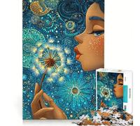 Puzzle per ragazzi da 1000 pezzi "Dente di leone, desiderio artistico", gioco pratico, per divertimento in famiglia, ideale come regalo per tutta la famiglia 38x26cm