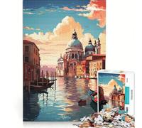 Puzzle per ragazzi da 1000 pezzi dipinto ad olio di Venezia gioco impossibile regalo di compleanno con poster abbinato e foglio di curiosità 38x52cm
