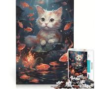 Puzzle per ragazzi da 1000 pezzi "Diventa un gattino koi", gioco rompicapo, impegnativo da completare, ideale come regalo per tutta la famiglia 38x52cm